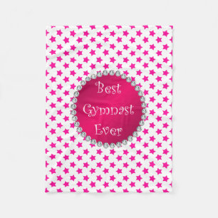 Beste gymnast ooit roze sterren fleece deken