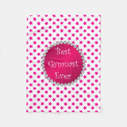 Beste gymnast ooit roze sterren fleece deken (Voorkant)