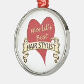 Beste Haarstylist ter wereld Metalen Ornament (Links)
