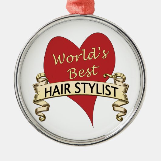 Beste Haarstylist ter wereld Metalen Ornament (Voorkant)