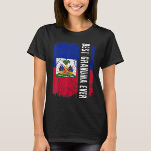 Beste Haïtiaanse grootmoeder ooit Haïti vlag Moede T-shirt