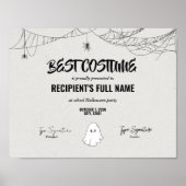 Beste Halloween kostuum certificaat award Poster (Voorkant)