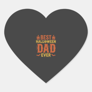 Beste Halloween-vader ooit vintage versleten ontwe Hart Sticker