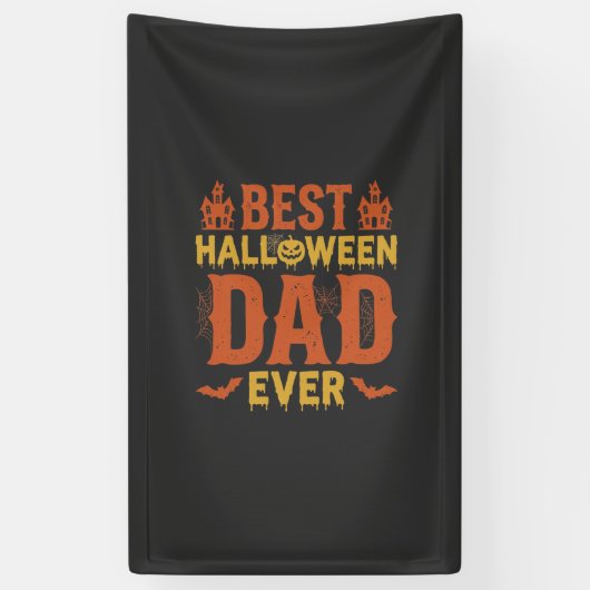 Beste Halloween-vader ooit vintage versleten ontwe Spandoek (Verticaal)