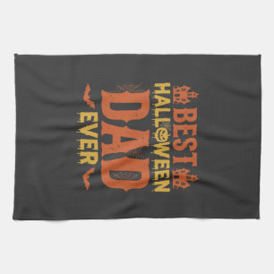 Beste Halloween-vader ooit vintage versleten ontwe Theedoek