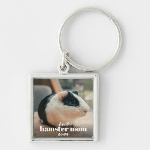 Beste Hamster Moeder Ooit Moderne Custom Pet Foto Sleutelhanger