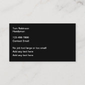 Beste Handyman Business Card Template Visitekaartje (Achterkant)
