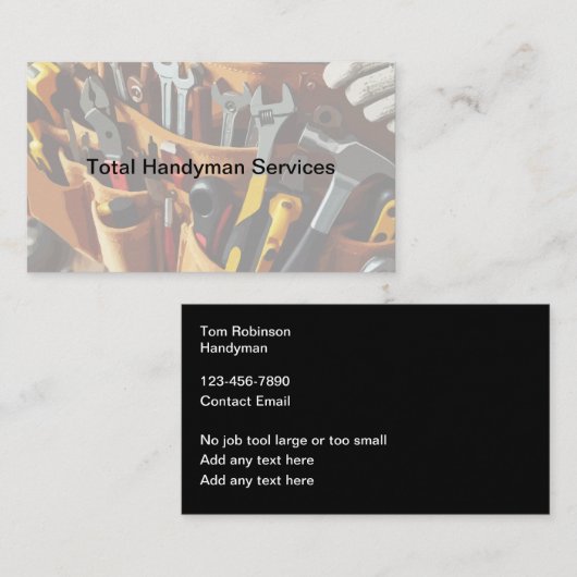 Beste Handyman Business Card Template Visitekaartje (Voorkant / Achterkant)