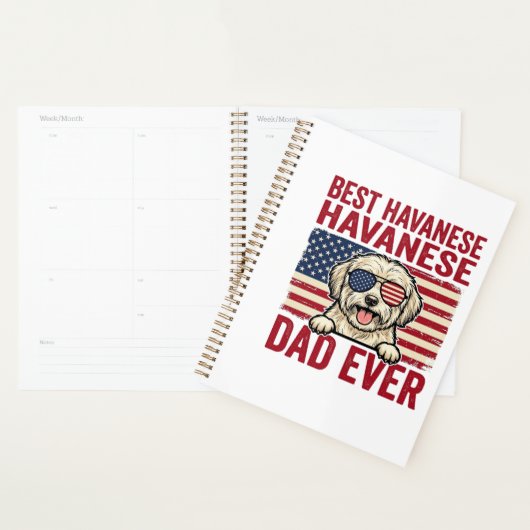 Beste Havanese Vader Ooit Patriottisch Hond Shirt Planner (Display)