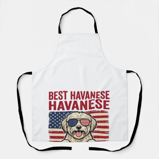Beste Havanese Vader Ooit Patriottisch Hond Shirt Schort (Voorkant)