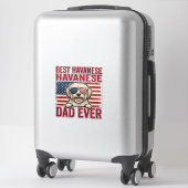 Beste Havanese Vader Ooit Patriottisch Hond Shirt  Sticker (Koffer)