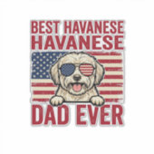 Beste Havanese Vader Ooit Patriottisch Hond Shirt  Sticker (Voorkant)
