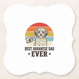 Beste Havanese Vader Ooit Vintage Hond Shirt Ontwe Kartonnen Onderzetters