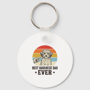 Beste Havanese Vader Ooit Vintage Hond Shirt Ontwe Sleutelhanger