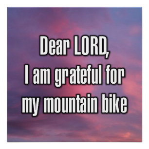 Beste HEER, ik ben dankbaar voor mijn mountainbike Perfect Poster