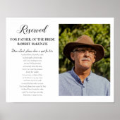 Beste Heer Vader van de Bruid Foto Herdenking Huwe Poster (Voorkant)