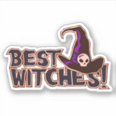 Beste heksen Halloween Pun Grappig Sticker (Voorkant)