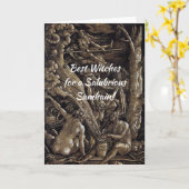 Beste Heksen Halloween Samhain Kaart 5x7 (Gele Bloem)