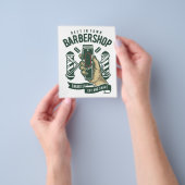 Beste herenkapper vintage logo flyer (Hand)