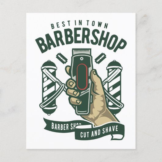 Beste herenkapper vintage logo flyer (Voorkant)