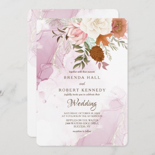 Beste herfst bruiloft kaart (Voorkant / Achterkant)