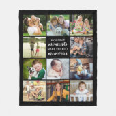 Beste herinneringen Citaat 11 Foto Collage Black Fleece Deken (Voorkant)