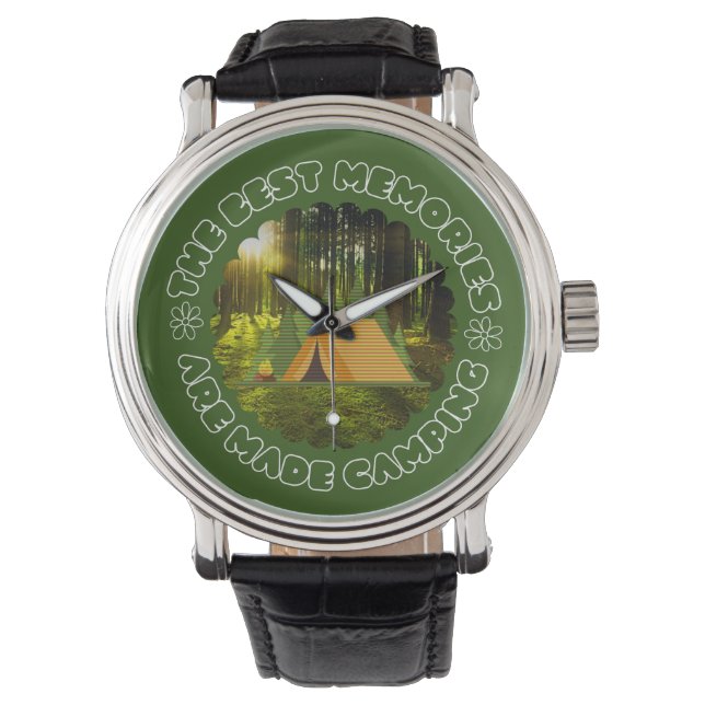 Beste herinneringen zijn gemaakt kamperen - camper horloge (Voorkant)