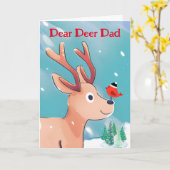 Beste Herten Papa Kerstmis Baby Herten in de Sneeu Kaart (Gele Bloem)