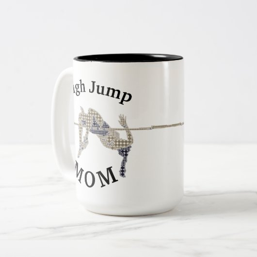 Beste 'High Jump MOM' ooit! Moederdag Tweekleurige Koffiemok (Voorkant links)