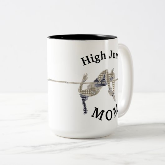 Beste 'High Jump MOM' ooit! Moederdag Tweekleurige Koffiemok (Voorkant rechts)