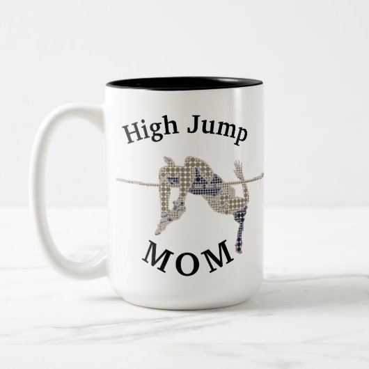 Beste 'High Jump MOM' ooit! Moederdag Tweekleurige Koffiemok (Links)