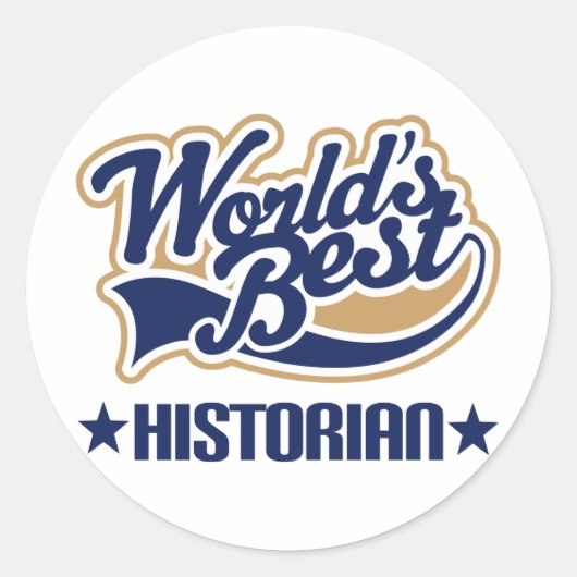 Beste historicus van werelden ronde sticker (Voorkant)