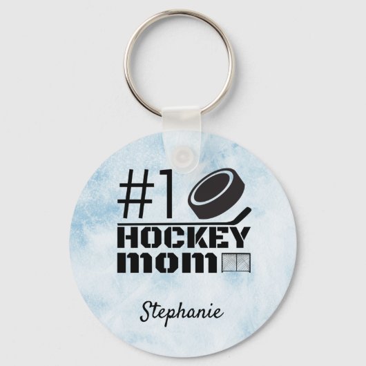Beste Hockey Mam Sleutelhanger nummer één blauw ij (Voorkant)