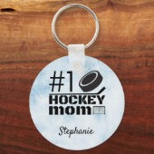 Beste Hockey Mam Sleutelhanger nummer één blauw ij (Voorkant)