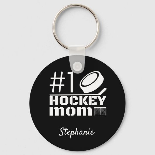 Beste Hockey Mam Sleutelhanger nummer één zwart wi (Voorkant)