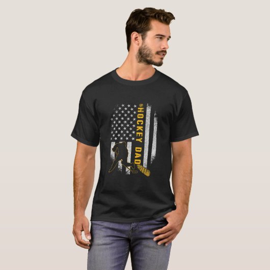 Beste hockey vader ooit Amerikaanse vlag Shrit Hoc T-shirt (Voorkant volledig)