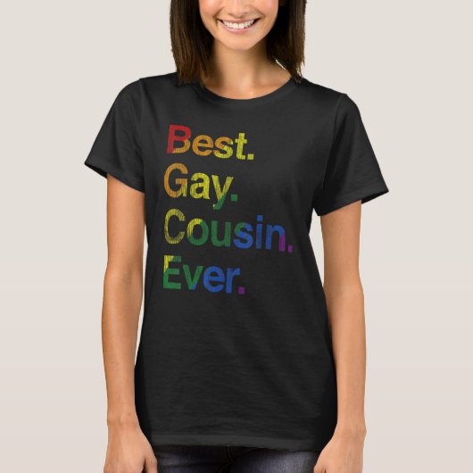Beste homoseksuele neef ooit Rainbow LGBT Pride T-shirt (Voorkant)
