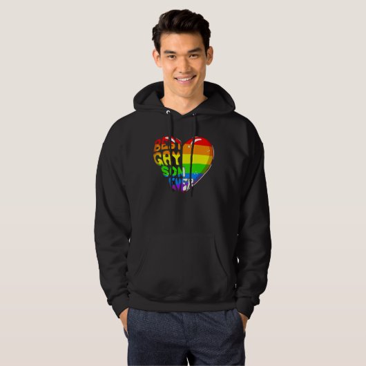 Beste homoseksuele zoon ooit regenboog hart vlag t hoodie (Voorkant volledig)
