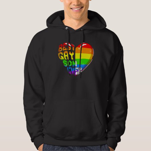 Beste homoseksuele zoon ooit regenboog hart vlag t hoodie (Voorkant)