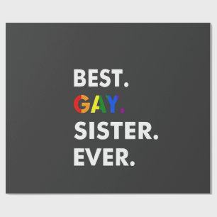 Beste homoseksuele zus ooit grappig LGBT Rainbow P Cadeaupapier
