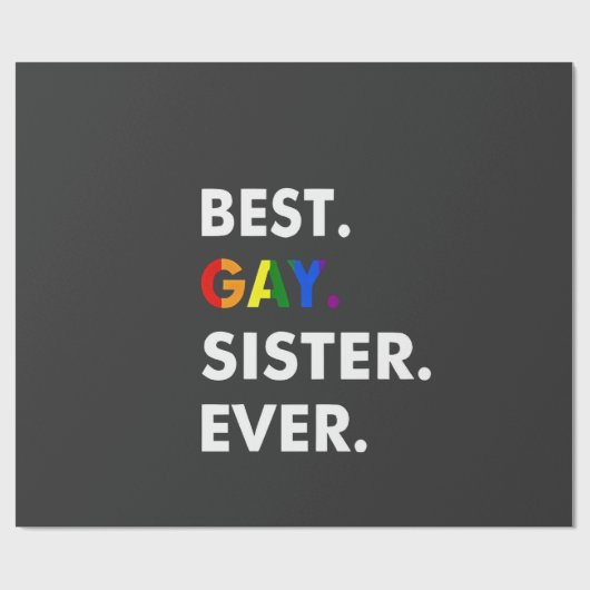 Beste homoseksuele zus ooit grappig LGBT Rainbow P Cadeaupapier (Vlak)
