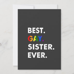 Beste homoseksuele zus ooit grappig LGBT Rainbow P Kaart