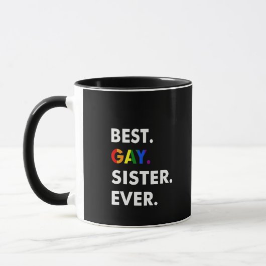 Beste homoseksuele zus ooit grappig LGBT Rainbow P Mok (Links)