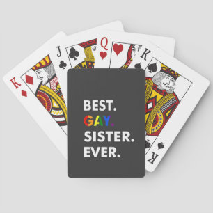Beste homoseksuele zus ooit grappig LGBT Rainbow P Pokerkaarten