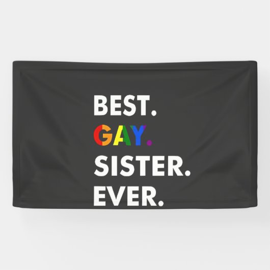 Beste homoseksuele zus ooit grappig LGBT Rainbow P Spandoek (Horizontaal)