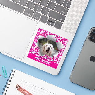 Beste Hond Aangepaste Huisdier Foto Pootafdruk Har Sticker
