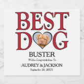Beste Hond bruiloft Mousserende Wijn Label Hond Fo Sparkling Wijnetiket (Enkel label)