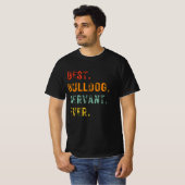 Beste hond Bulldog Pap Servant Ooit Mannen T-shirt (Voorkant volledig)