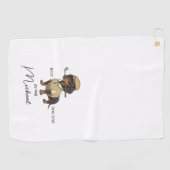 Beste hond door Par Dachshund Naam Tekst Golf Hand Golfhanddoek (Horizontaal)