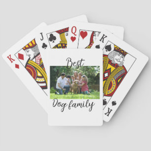 Beste hond familie moeder vader huisdier vriend va pokerkaarten
